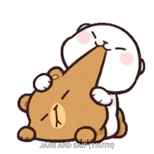 Two Bears Hugging With Jane and Saif