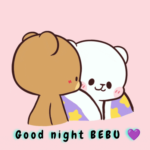 Two Bears Kissing Good Night Bebu GIF