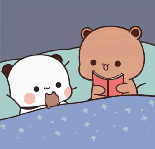Two Bears Sleeping Under Blanket Saying Sweet Dreams GIF