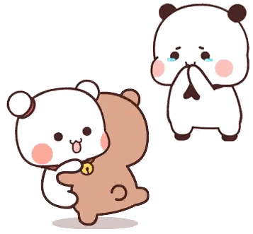 Two Bears Standing Together One Crying