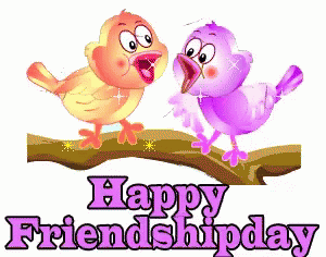 Two Birds On A Branch With The Words Happy Friendship Day GIF