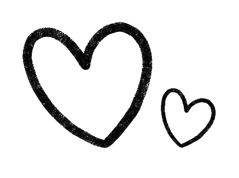Two Black Hearts Drawn