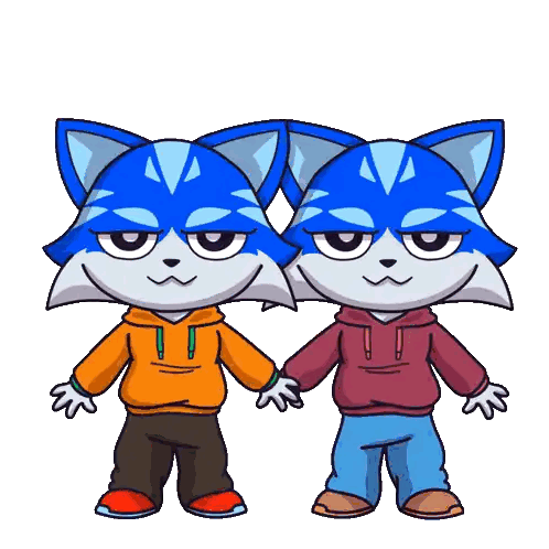 Two Blue Cats Standing Next to Each Other