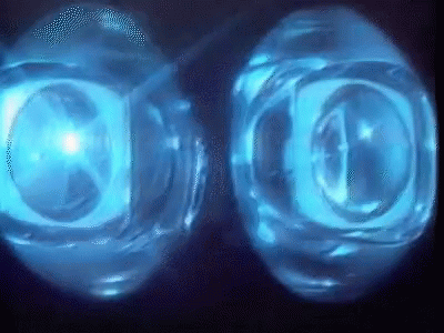 Two Blue Spheres With Letter O