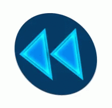 Two Blue Triangles Are Glowing In The Dark In A Blue Circle . GIF