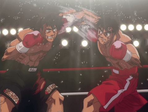 Two Boxers Are Fighting In A Ring And One Of Them Has A Bandage On His Leg That Says Endo GIF