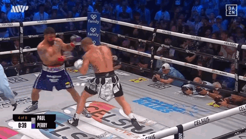 Two Boxers Fighting in Ring