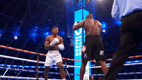 Two Boxers in Boxing Ring with Dragon Season Sign
