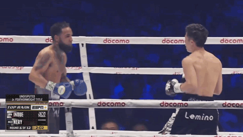 Two Boxers In Ring With Banners GIF
