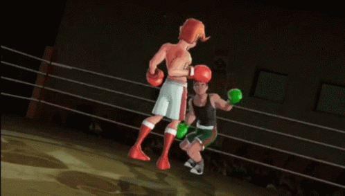Two Boxers in Ring with C