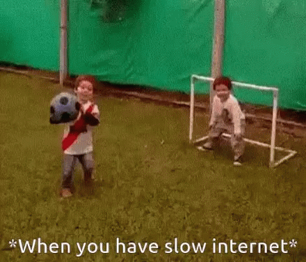 Two Boys Playing Soccer When You Have Slow Internet