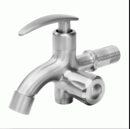Two Brass Valves Are Sitting Next To Each Other On A White Background . GIF
