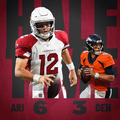 Two Cardinals Football Players Are Shown On A Poster GIF