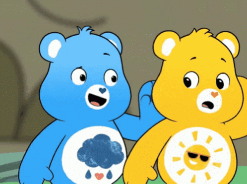 Two Care Bears One With Cloud on Chest