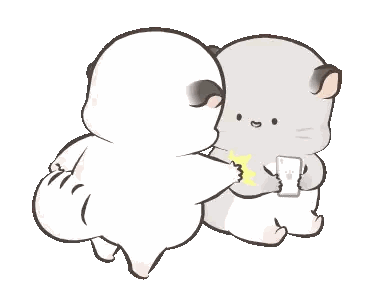 Two Cartoon Animals Sitting Together