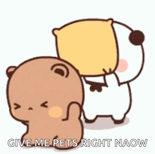 Two Cartoon Bears Holding Hands GIF