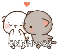Two Cartoon Cats Are Standing Next To Each Other And Talking . GIF