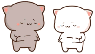 Two Cartoon Cats Crying With Tears