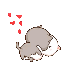 Two Cartoon Cats Hugging