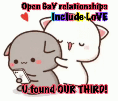 Two Cartoon Cats Hugging With Love U Found Our Third
