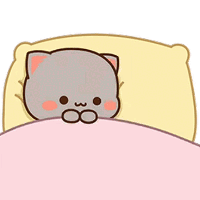 Two Cartoon Cats Laying Next To Each Other GIF