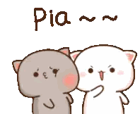 Two Cartoon Cats Next to Pia
