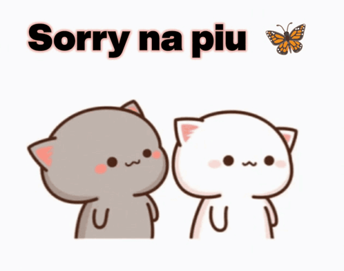 Two Cartoon Cats Saying Sorry Na Piu GIF