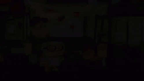 Two Cartoon Characters Are Standing In Front Of An Open Door With The Number 105 On It GIF