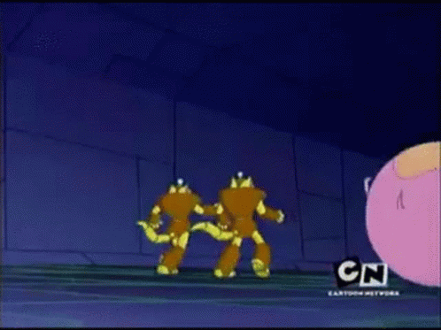 Two Cartoon Characters Are Standing Next To Each Other With Cn Written On The Bottom GIF
