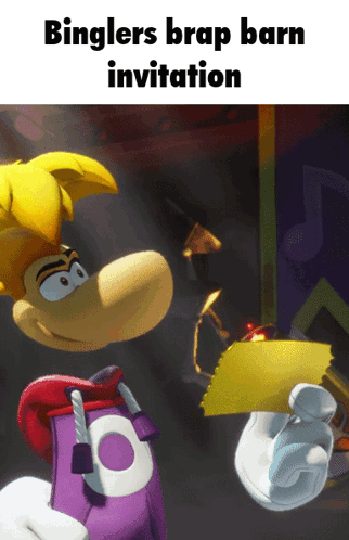 Two Cartoon Characters Binglers Brap Barn Invitation
