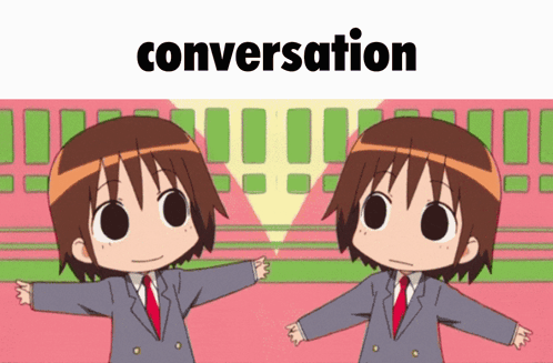 Two Cartoon Characters Conversation