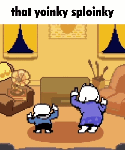 Two Cartoon Characters Dancing Yoinky Sploinky GIF