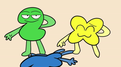 Two Cartoon Characters Green and Yellow
