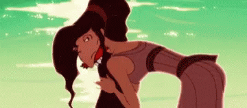 Two Cartoon Characters Hugging on Beach
