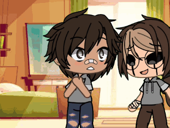 Two Cartoon Characters In Bedroom GIF