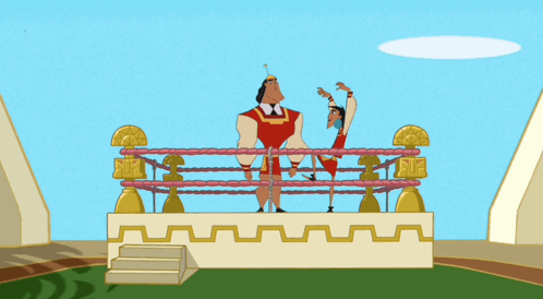 Two Cartoon Characters in Ring
