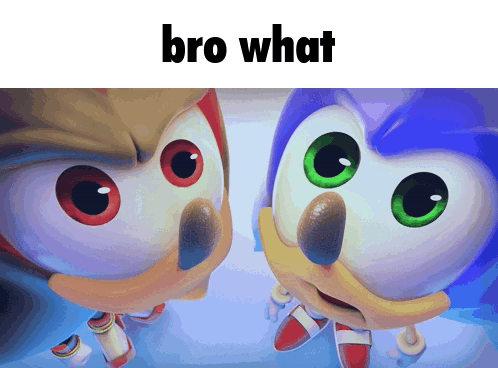 Two Cartoon Characters Looking at Each Other Bro What