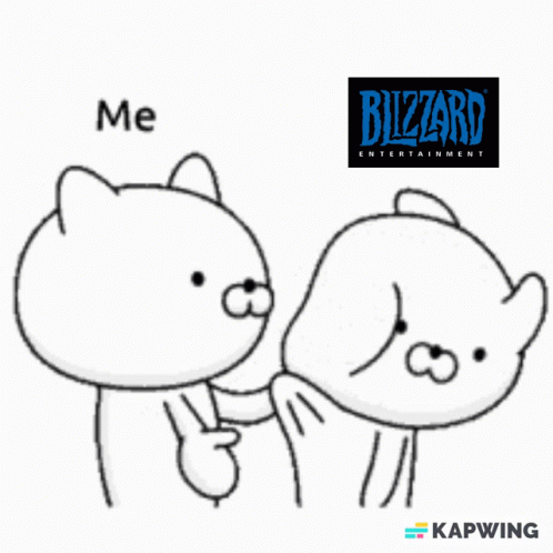 Two Cartoon Characters Me And Bizzard Entertainment GIF