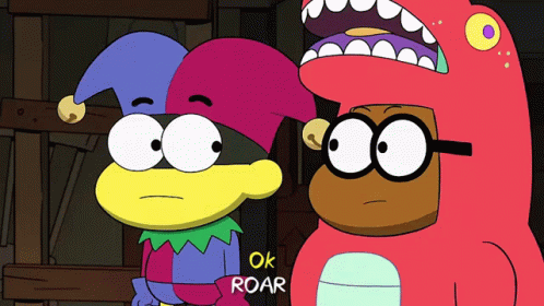 Two Cartoon Characters Ok Roar