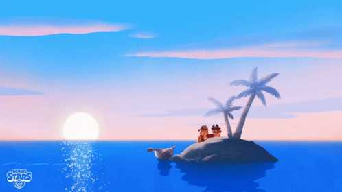 Two Cartoon Characters on Island Brawl Stars