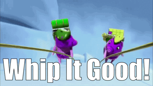 Two Cartoon Characters On Rope Whip It Good GIF