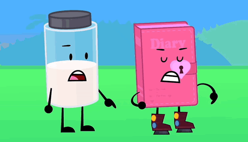 Two Cartoon Characters One Milk Bottle