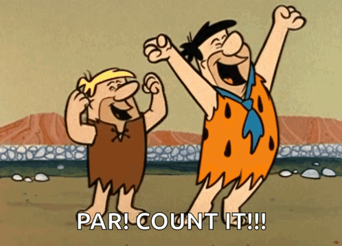 Two Cartoon Characters One Says Par Count It