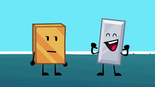 Two Cartoon Characters, One Surprised GIF