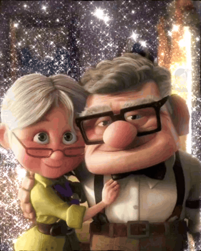 Two Cartoon Characters One Wearing Glasses