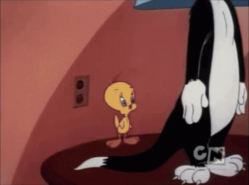 Two Cartoon Characters One With Big Eyes on Cell Phone
