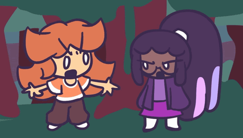 Two Cartoon Characters One With Glasses