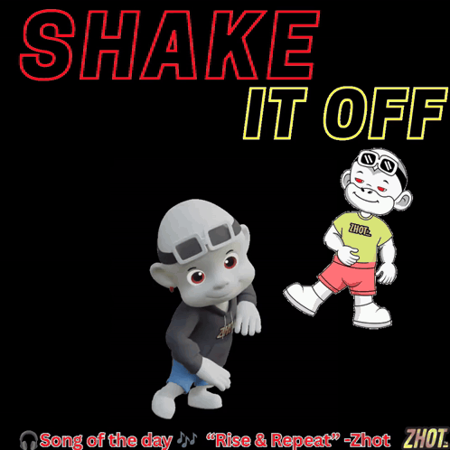 Two Cartoon Characters Shake It Off