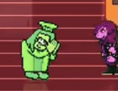 Two Cartoon Characters Shaking Hands On Red Background GIF
