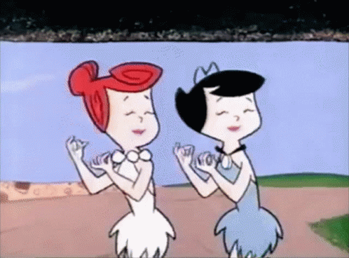 Two Cartoon Characters Standing GIF